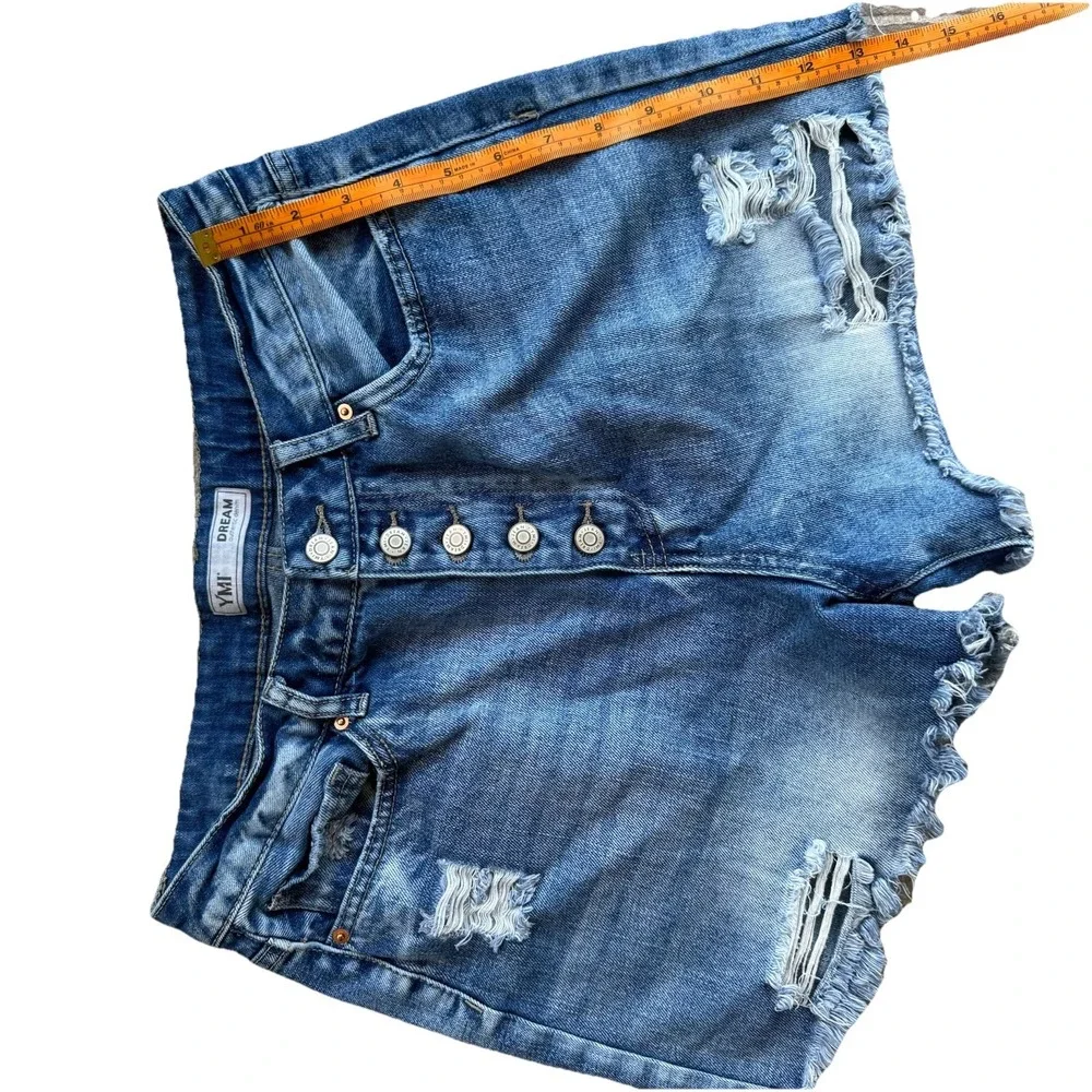 YMI Dream Brand - Blue Denim Shorts -‎ Distressed - Women's Size 11/30
